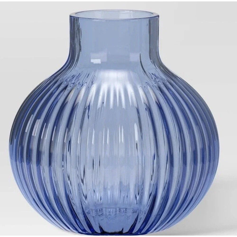 4‑Pack Round Glass Vase – Blue – Room Essentials – 4.5